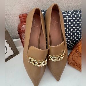 New Linea Paolo pointed toe chain detail loafer size 12